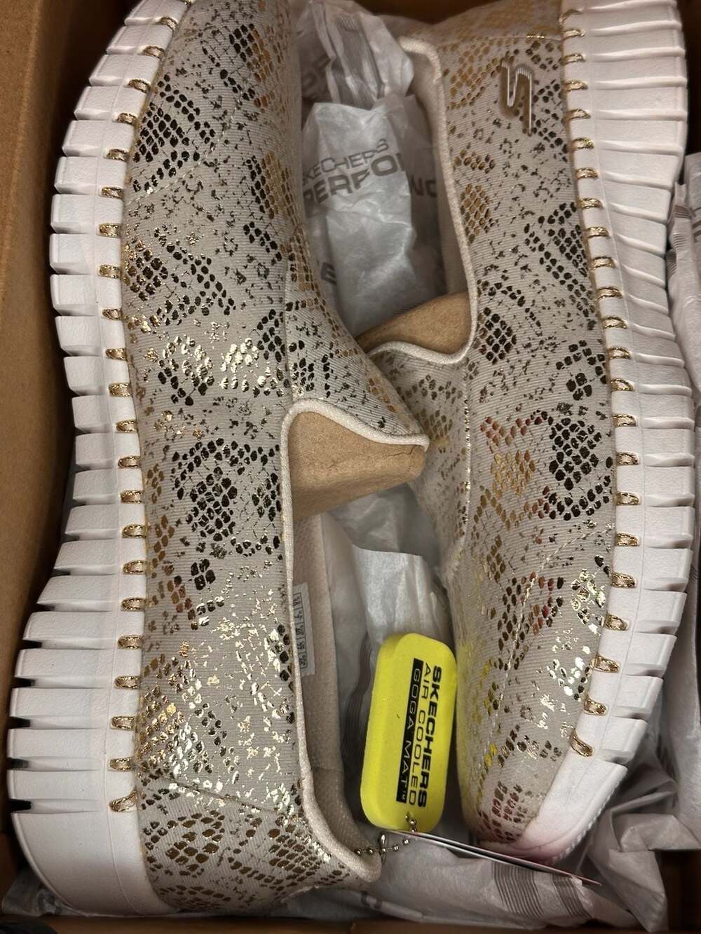 Skechers GO-WALK Smart - Viper Taupe Snake Print Slip-On Walking Shoes